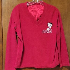 Betty Boop Cocacola Red Fleece Top S